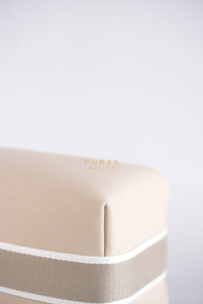 Bride A Brac PM Cosmetic Pouch in White/Cream Canvas and Palladium Hardware | Purse Maison Luxury Bags Shop