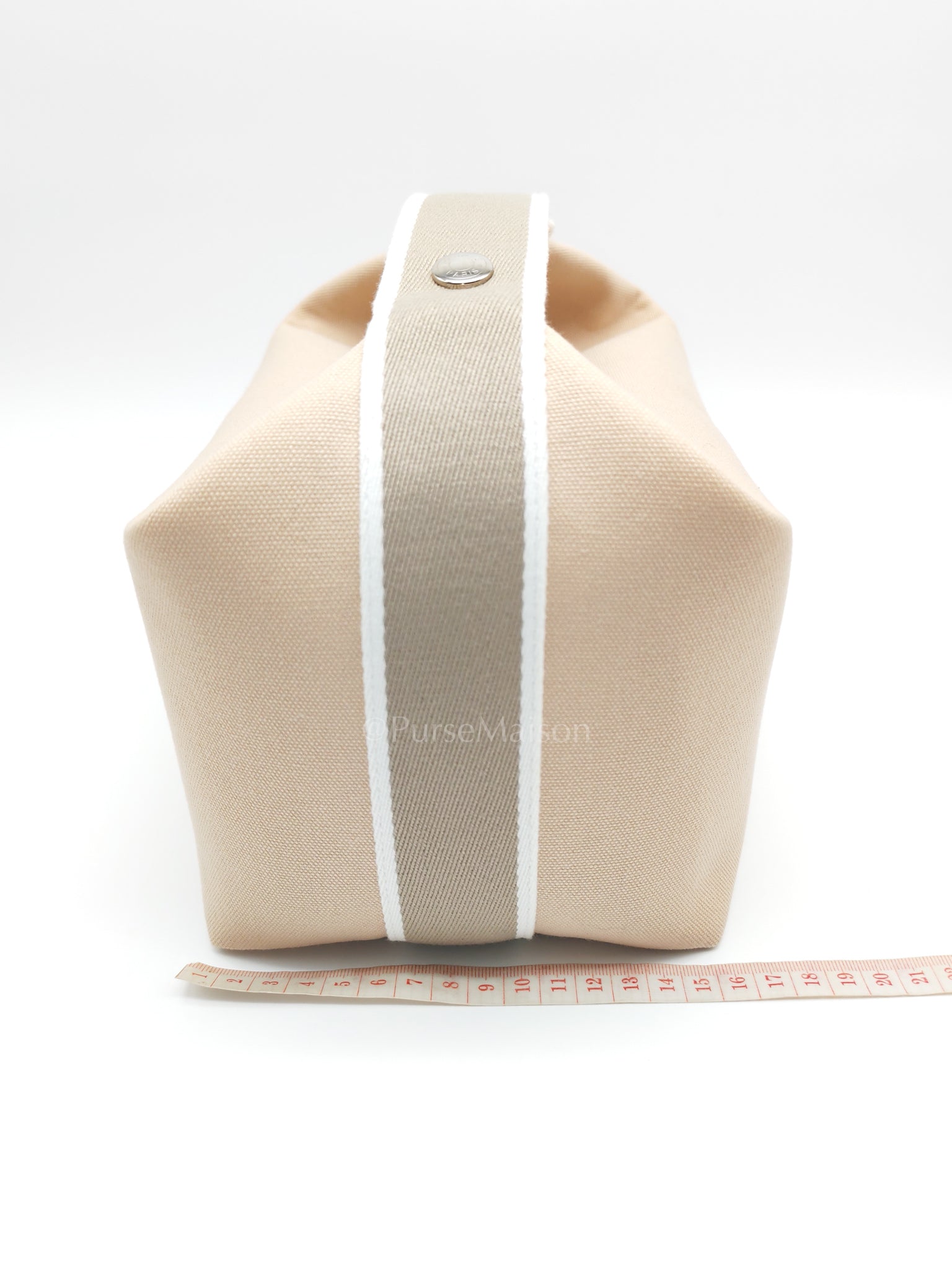 Bride A Bric GM Natural Cotton Vanity Case in Palladium Hardware | Purse Maison Luxury Bags Shop