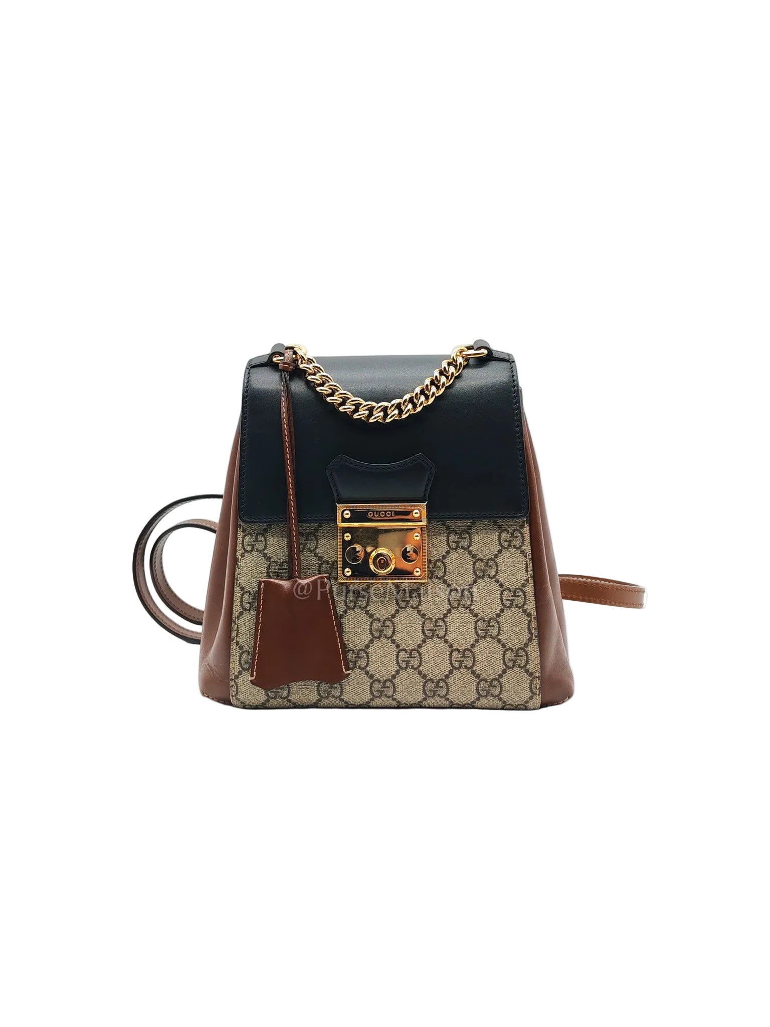 Padlock Mini Backpack in GG Supreme Canvas & Gold Hardware