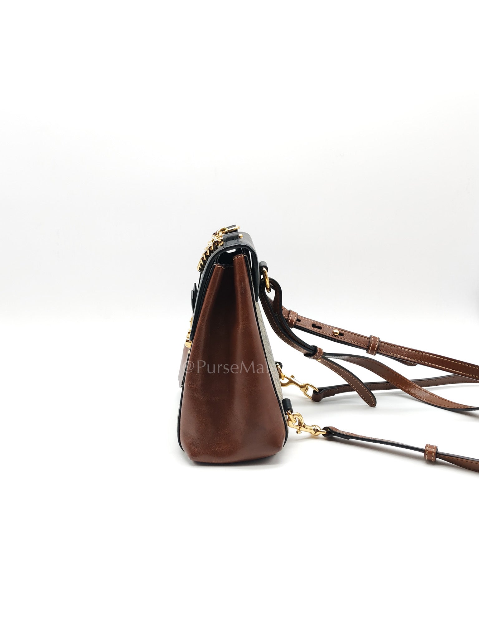Padlock Mini Backpack in GG Supreme Canvas & Gold Hardware