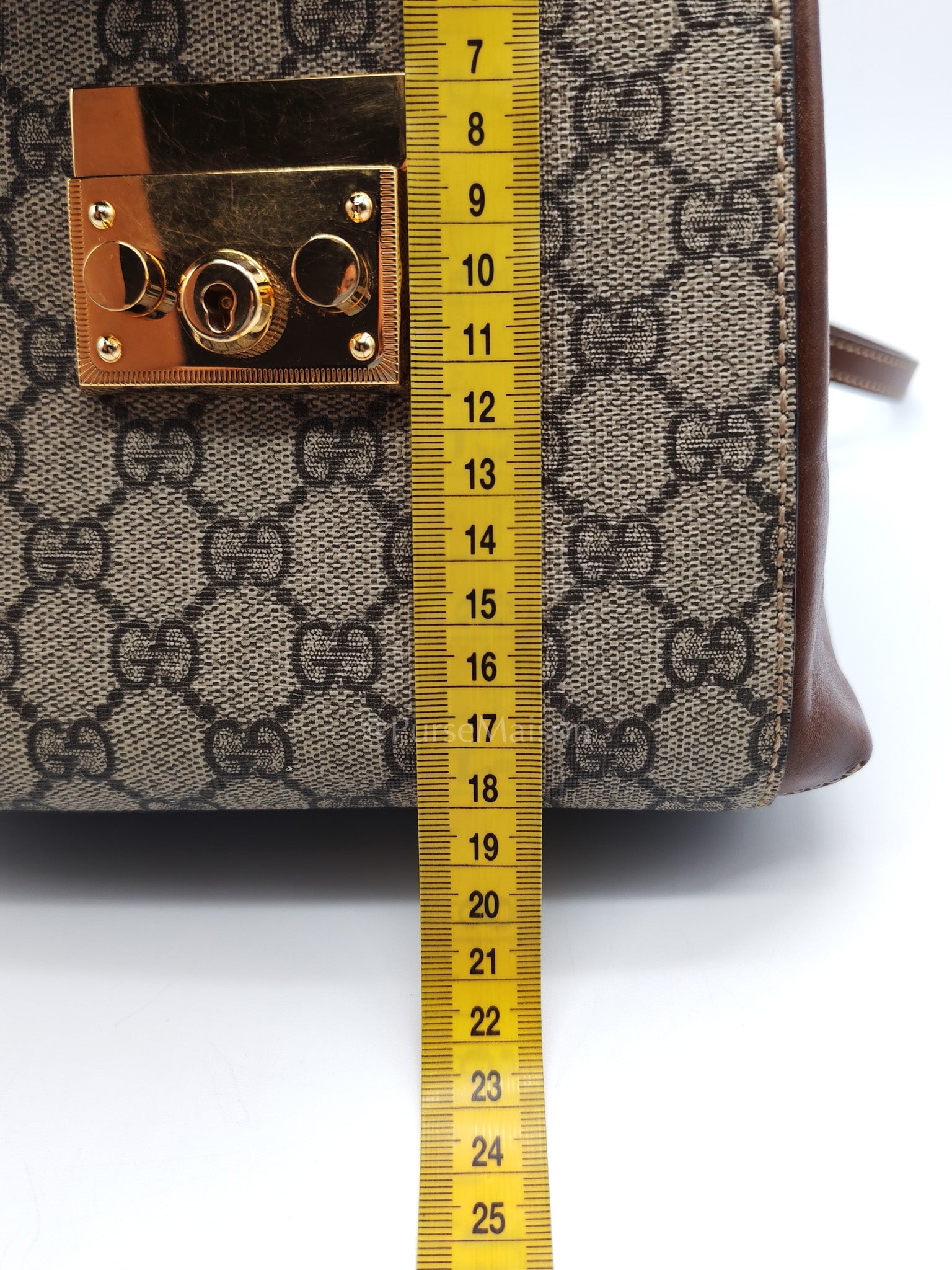 Padlock Mini Backpack in GG Supreme Canvas & Gold Hardware