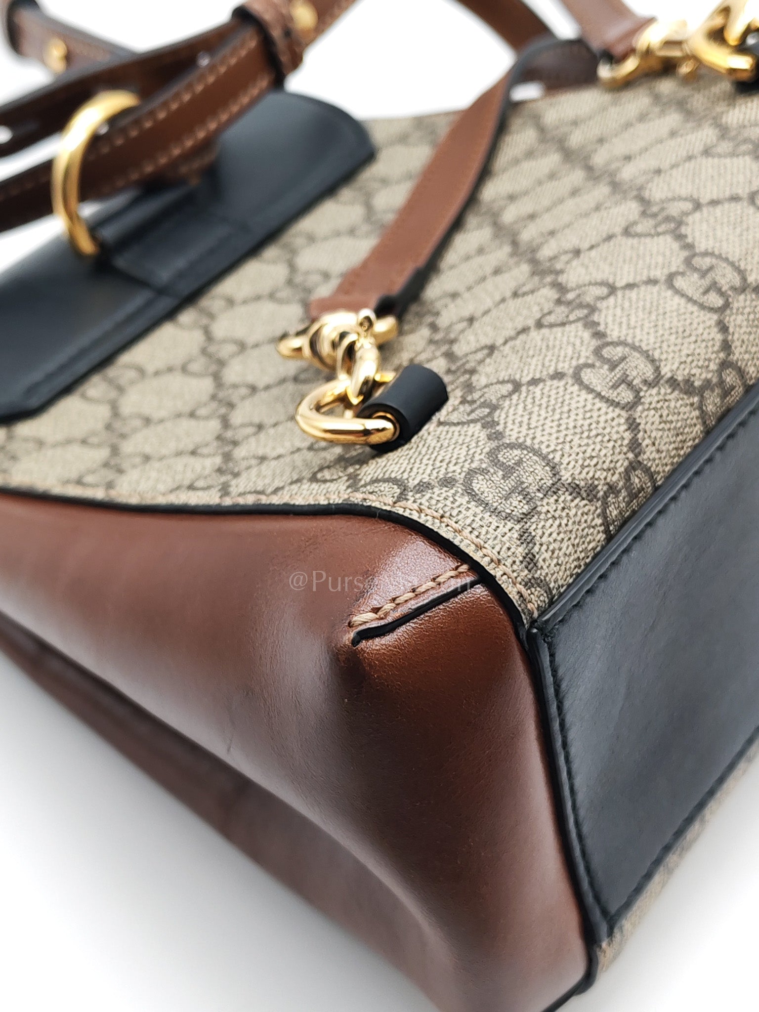 Padlock Mini Backpack in GG Supreme Canvas & Gold Hardware