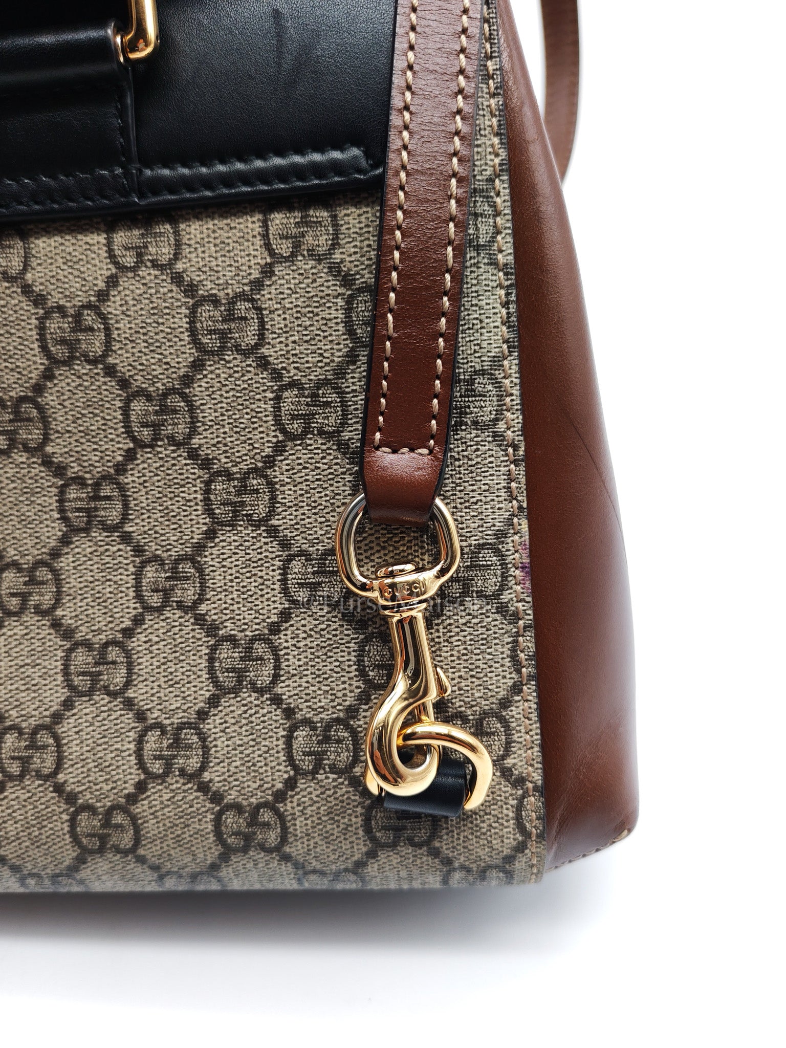Padlock Mini Backpack in GG Supreme Canvas & Gold Hardware