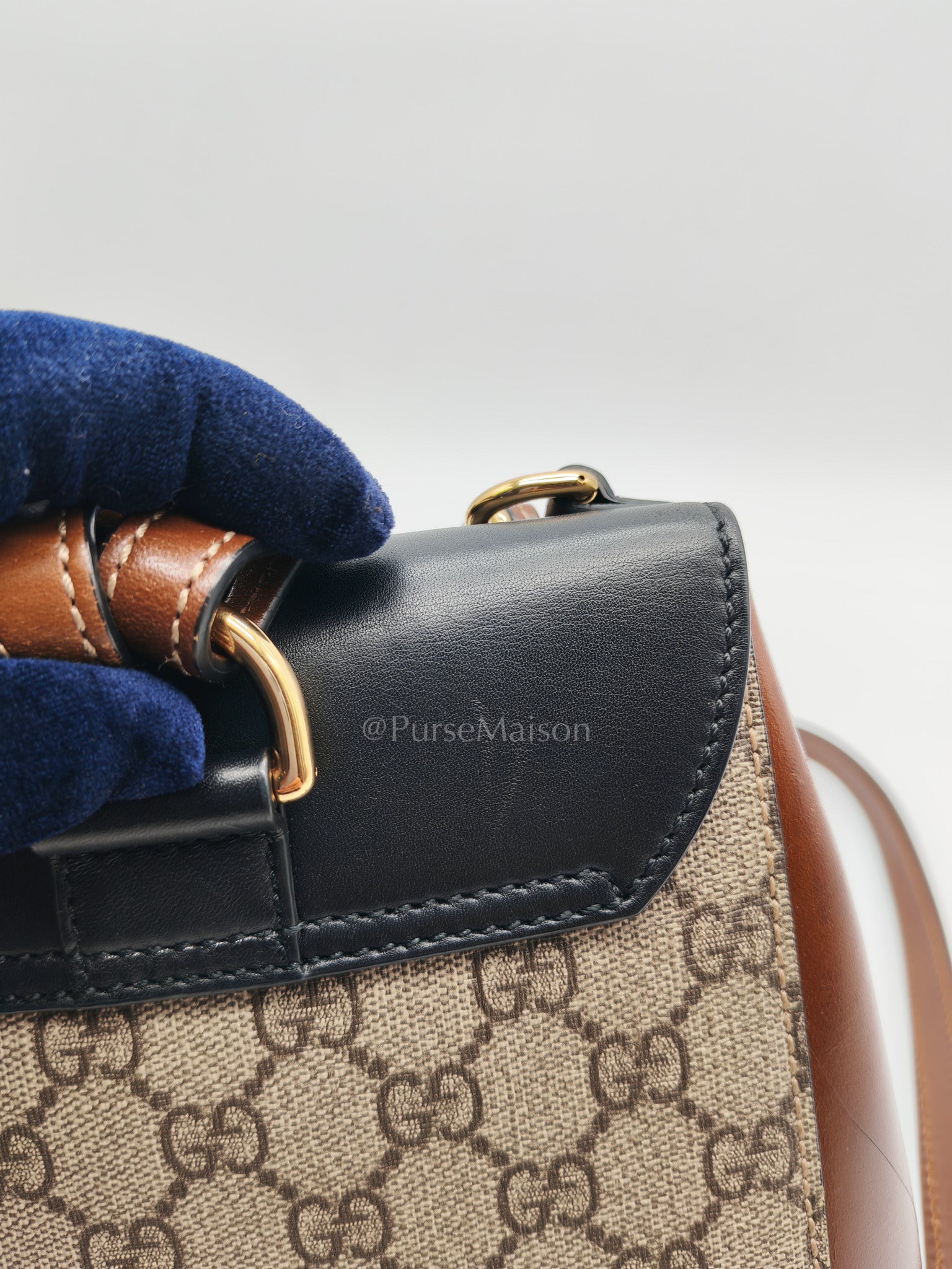 Padlock Mini Backpack in GG Supreme Canvas & Gold Hardware