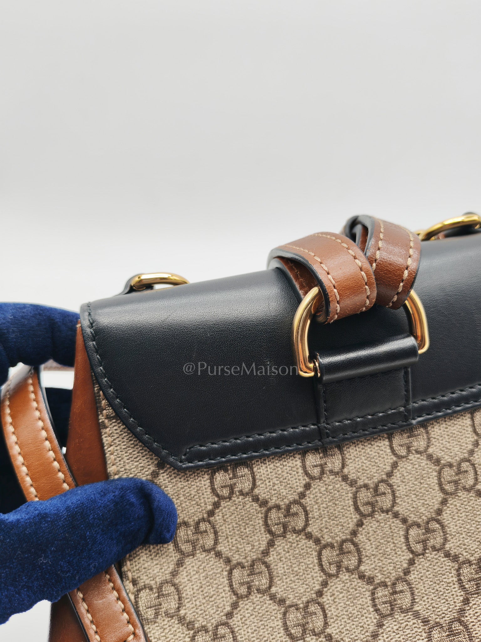 Padlock Mini Backpack in GG Supreme Canvas & Gold Hardware