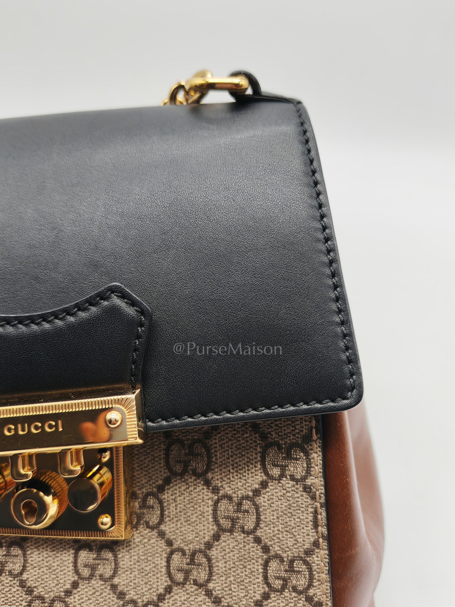 Padlock Mini Backpack in GG Supreme Canvas & Gold Hardware