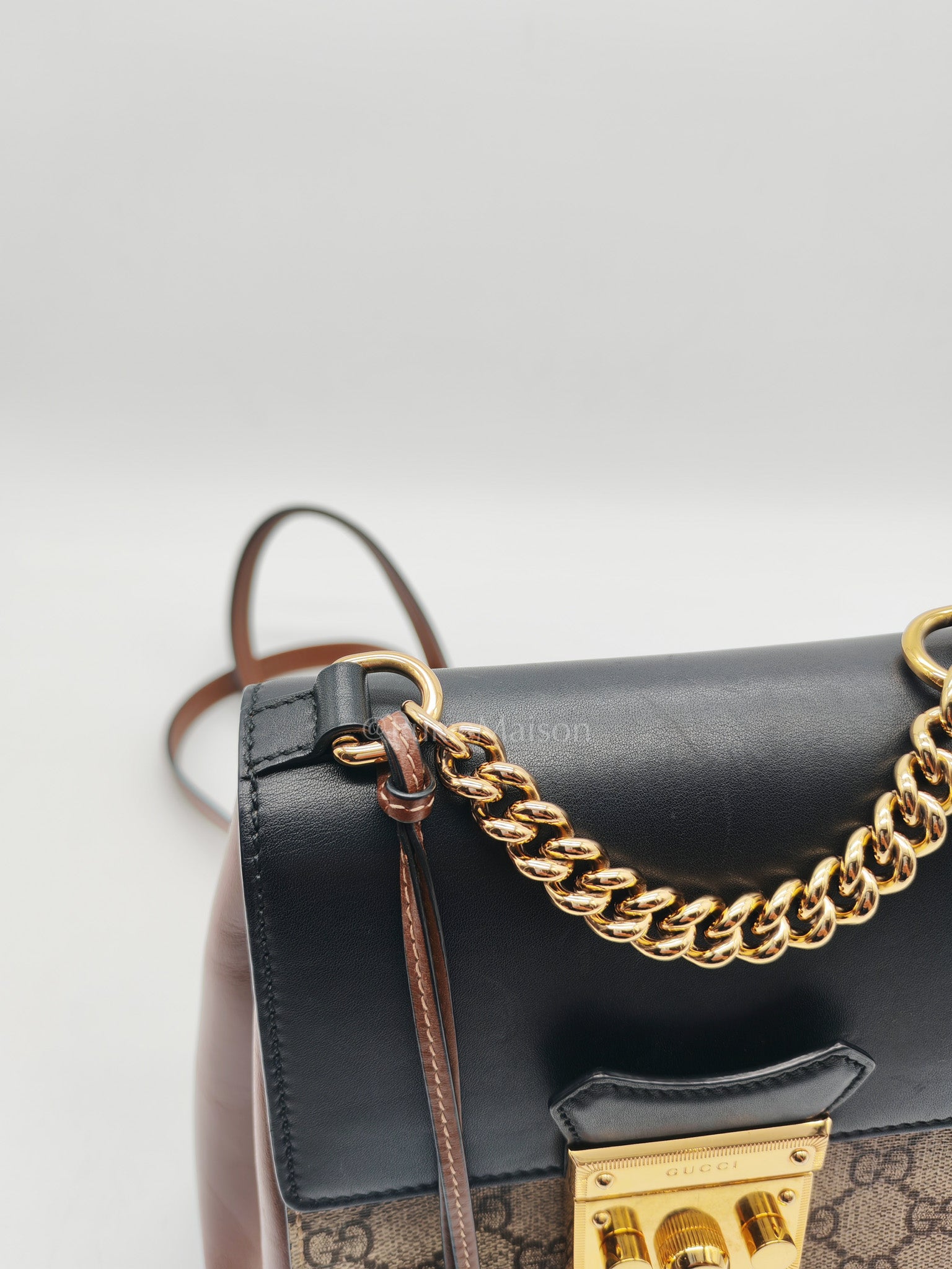 Padlock Mini Backpack in GG Supreme Canvas & Gold Hardware