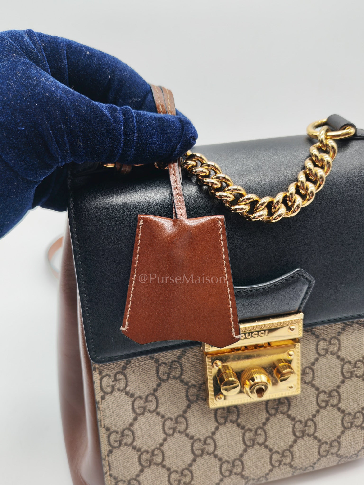 Padlock Mini Backpack in GG Supreme Canvas & Gold Hardware