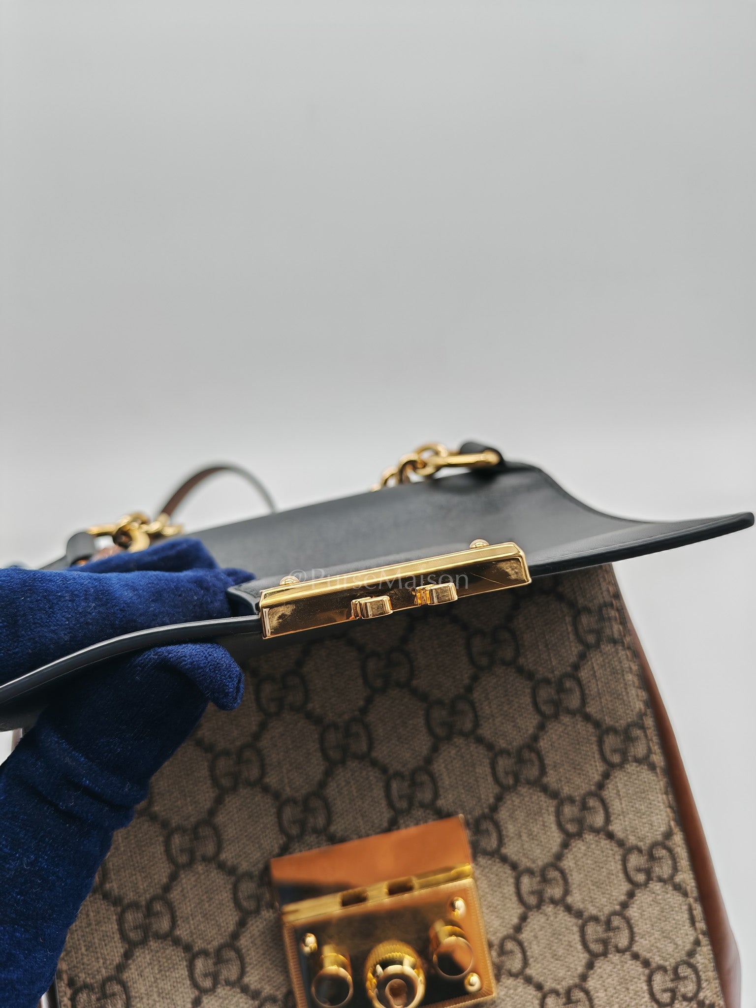 Padlock Mini Backpack in GG Supreme Canvas & Gold Hardware