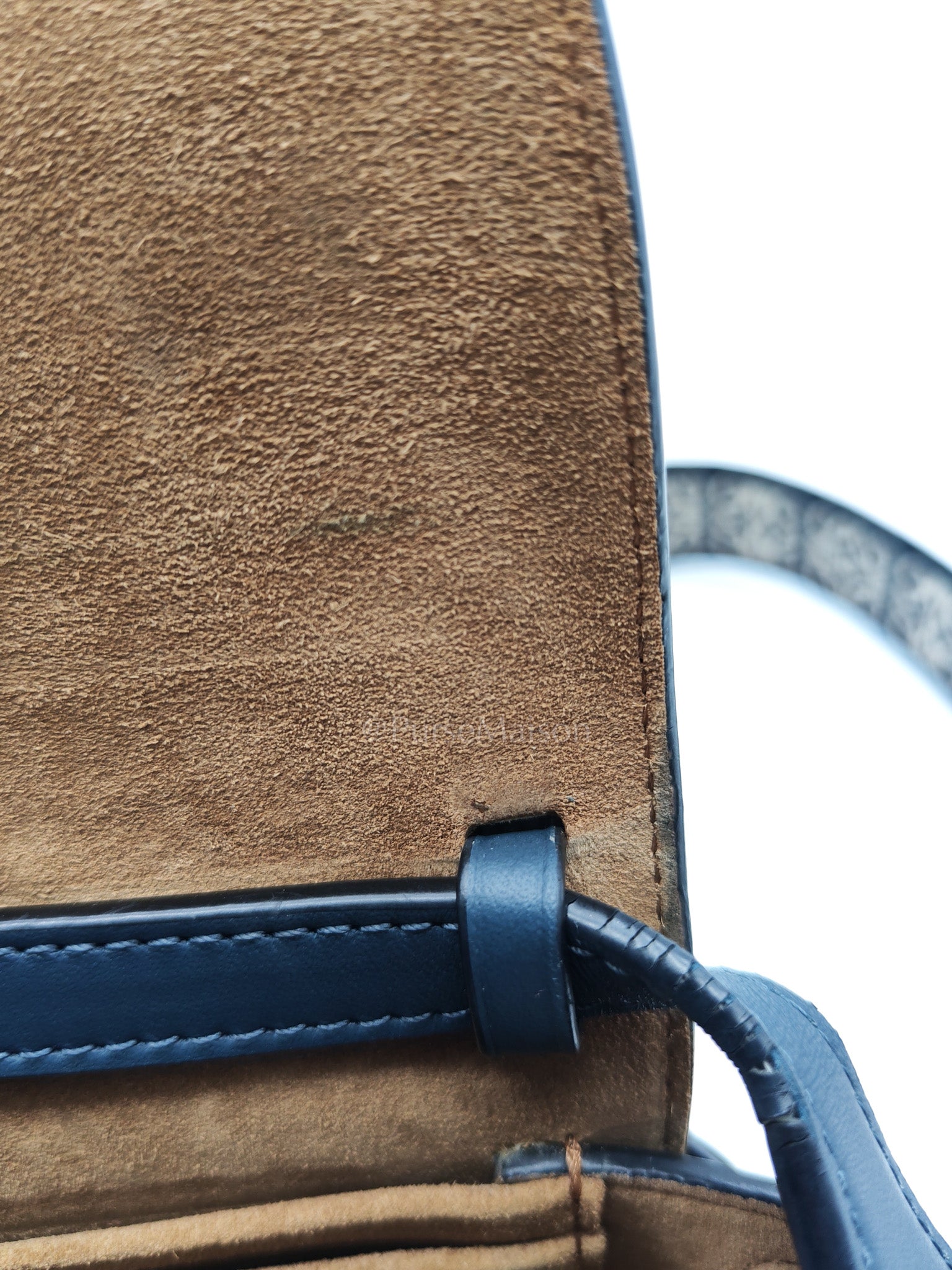 Bolso Gate Dual Bag Mini in Onyx Blue Smooth Calfskin Leather Crossbody Bag