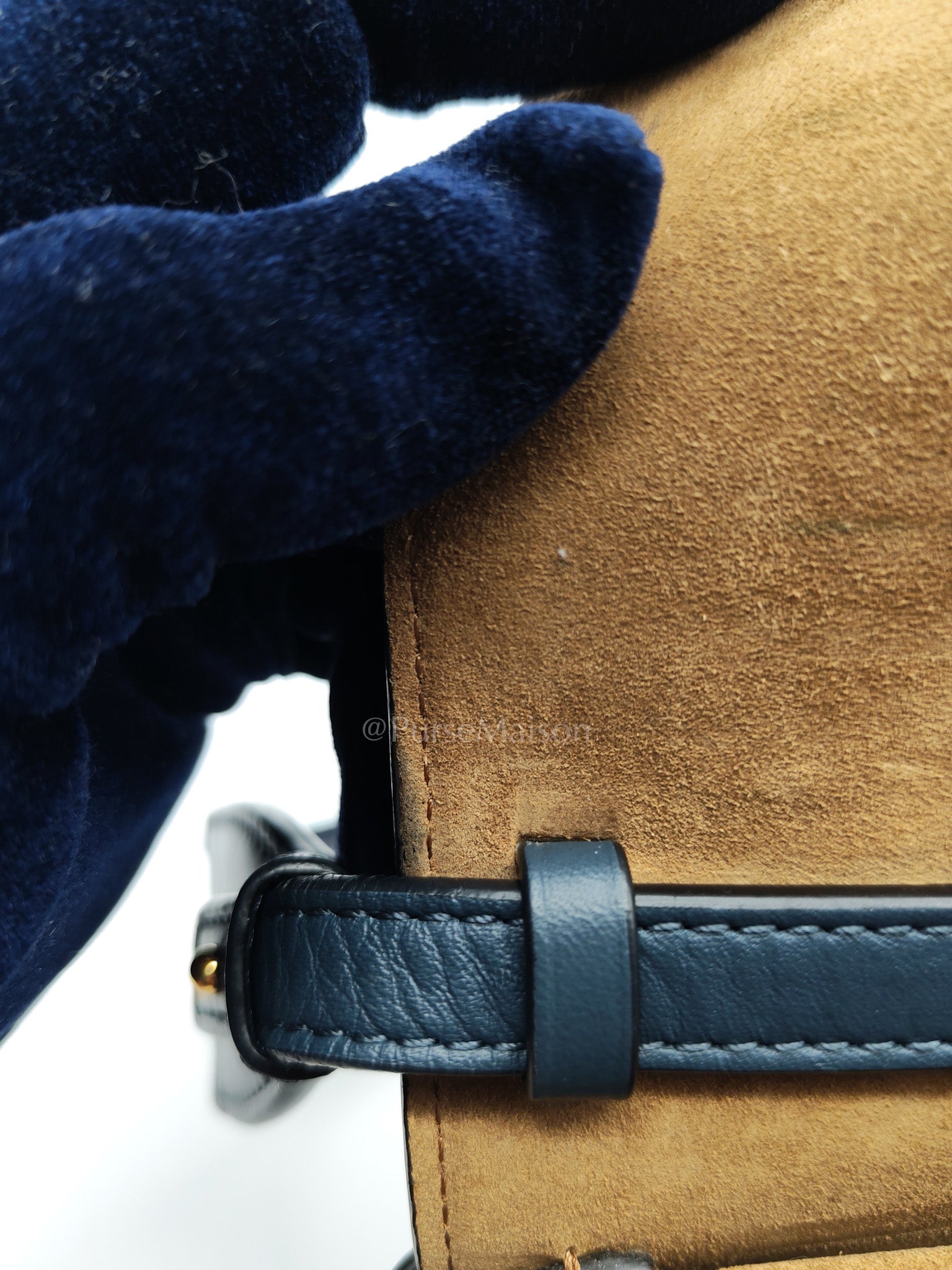 Bolso Gate Dual Bag Mini in Onyx Blue Smooth Calfskin Leather Crossbody Bag