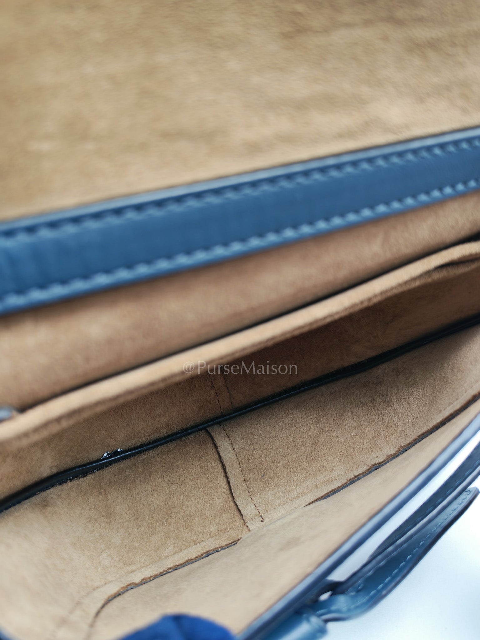 Bolso Gate Dual Bag Mini in Onyx Blue Smooth Calfskin Leather Crossbody Bag