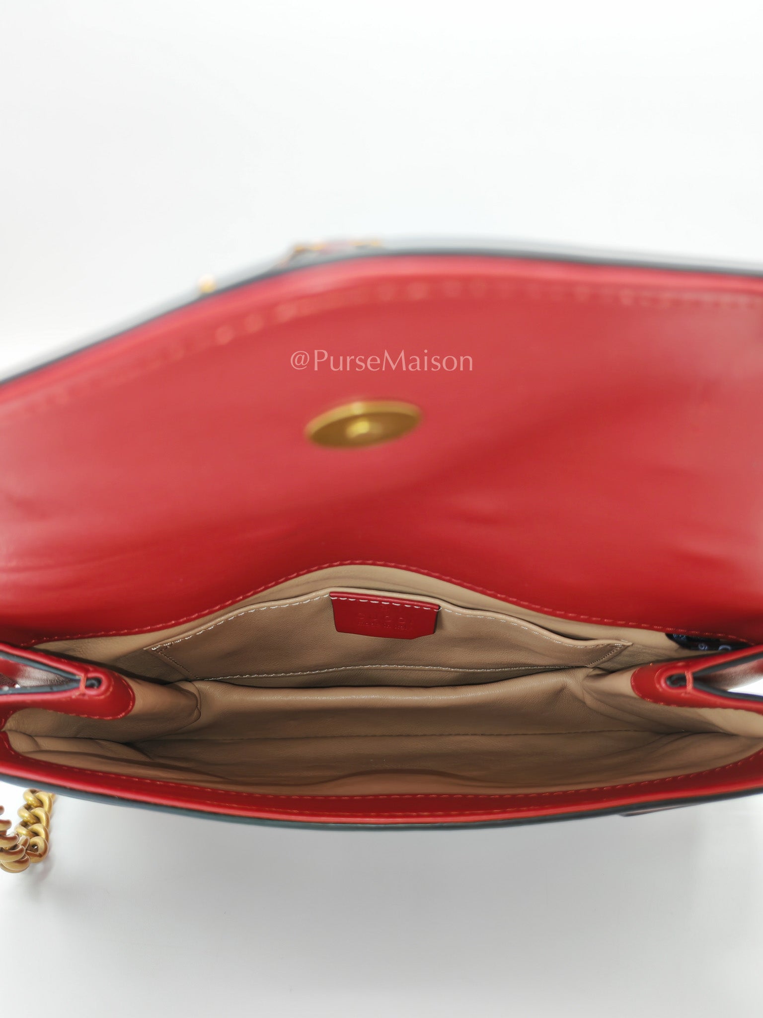 Broadway Pearl Studded Shoulder Bag in Red Prominent Crystal-Embellished Bee | Purse Maison Luxury Bags Shop