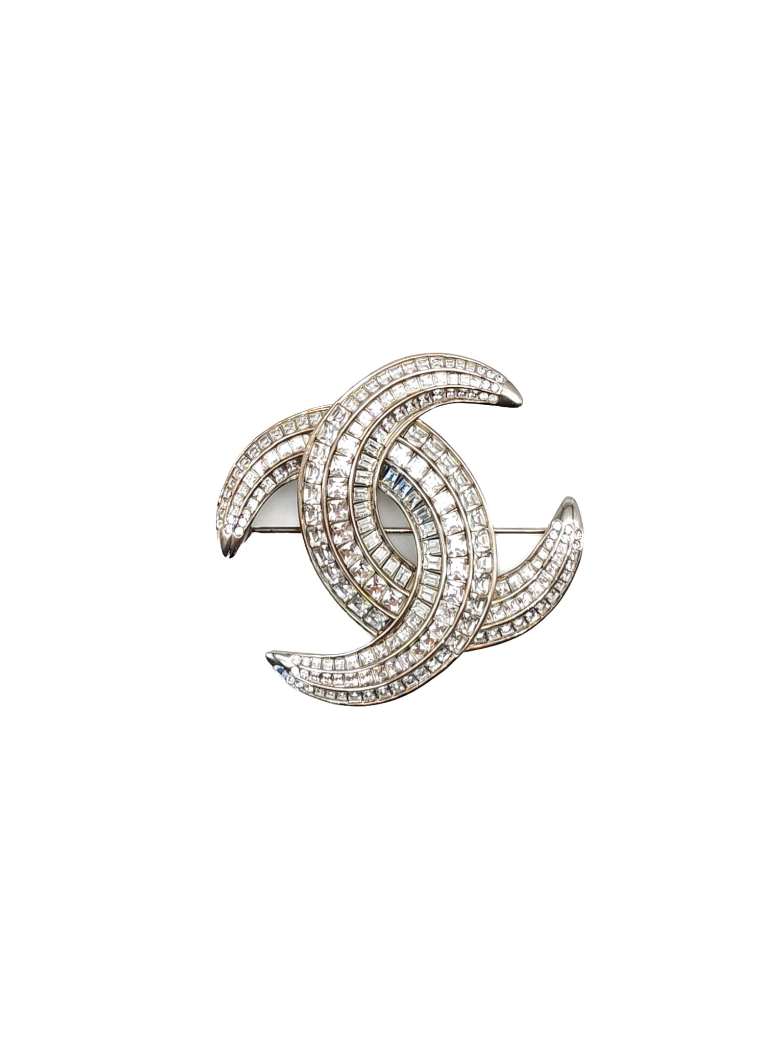 Brooch Silver with Rhinestone | Purse Maison Luxury Bags Shop