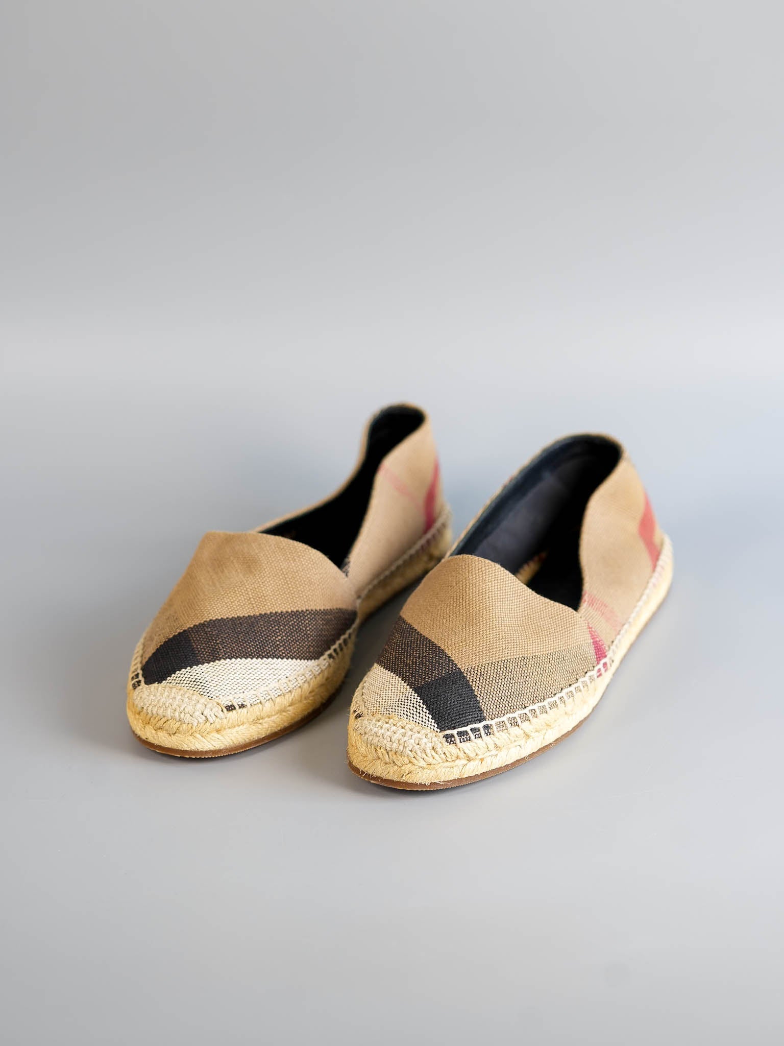 Brown House Check Canvas Hodgeson Espadrille Flats Size 40 (26cm) | Purse Maison Luxury Bags Shop