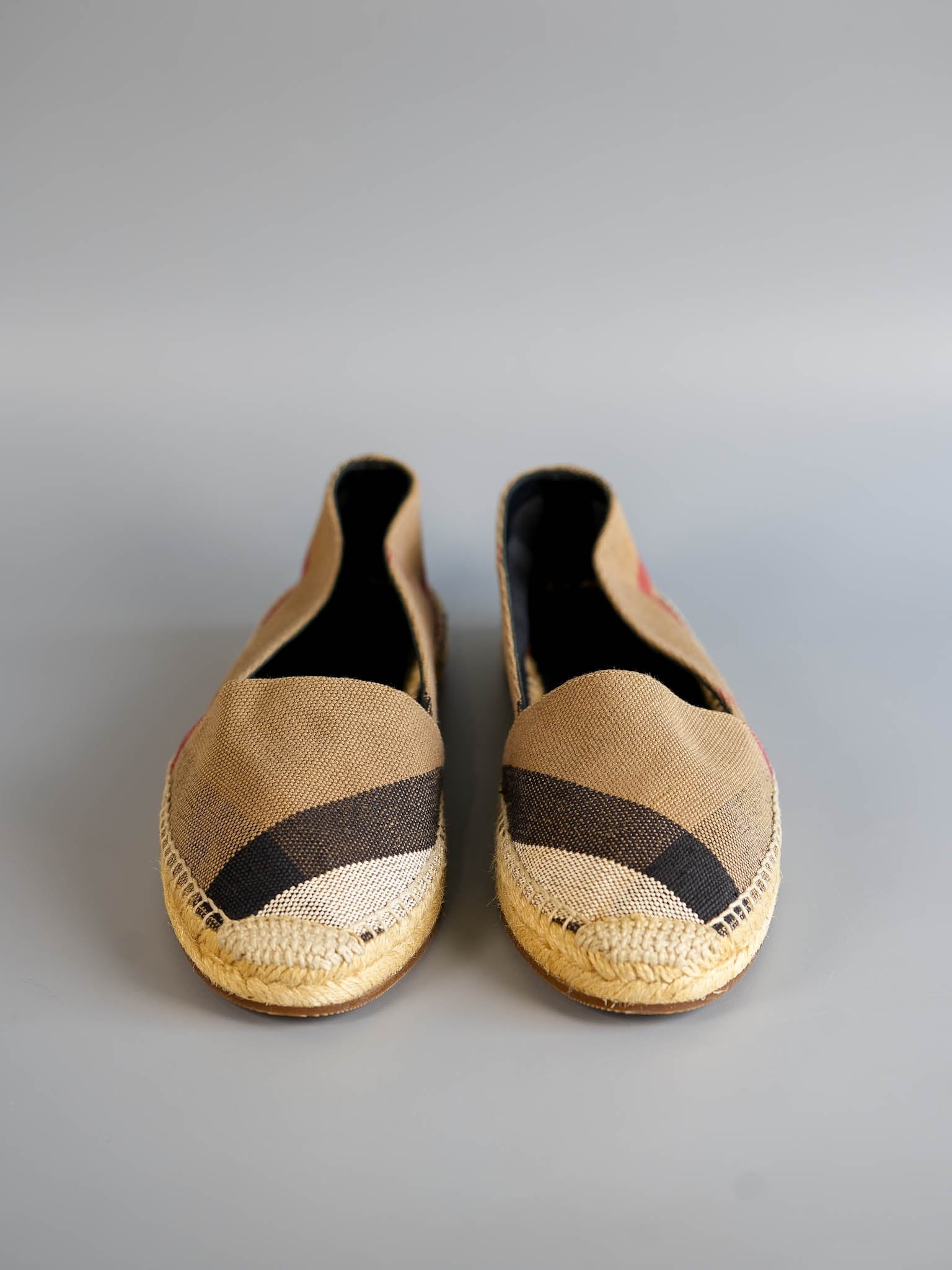 Brown House Check Canvas Hodgeson Espadrille Flats Size 40 (26cm) | Purse Maison Luxury Bags Shop