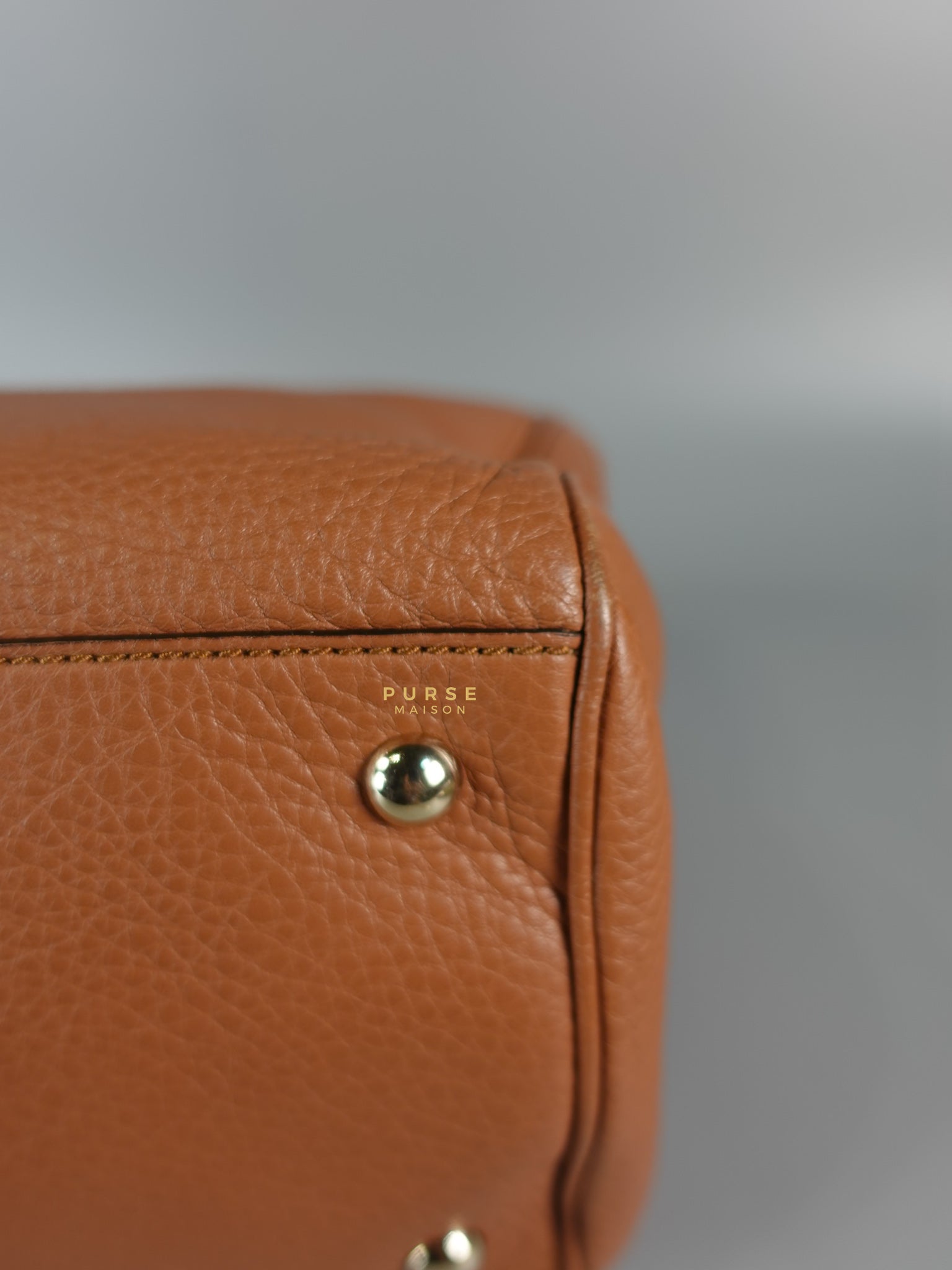Brown Leather Bamboo Top Handle Medium Tote Bag | Purse Maison Luxury Bags Shop