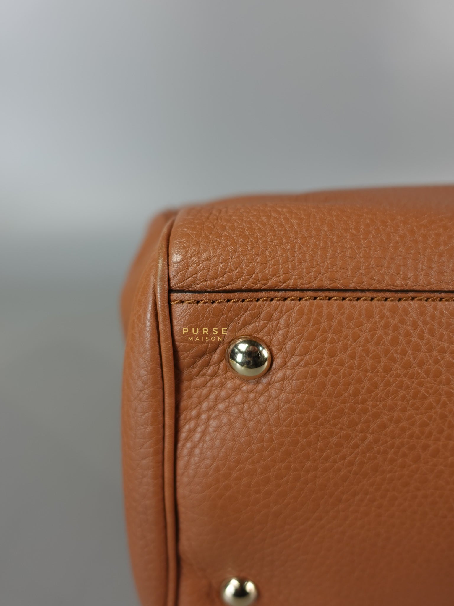 Brown Leather Bamboo Top Handle Medium Tote Bag | Purse Maison Luxury Bags Shop