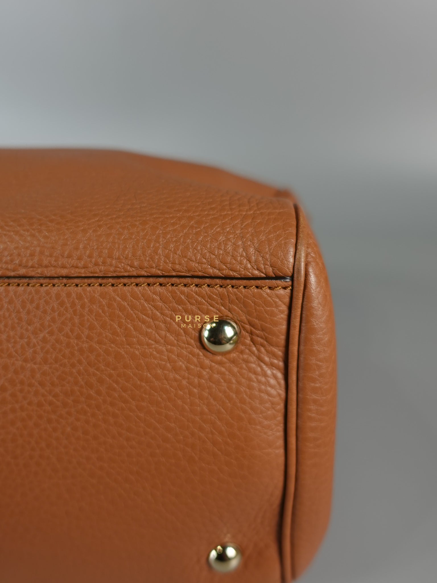 Brown Leather Bamboo Top Handle Medium Tote Bag | Purse Maison Luxury Bags Shop