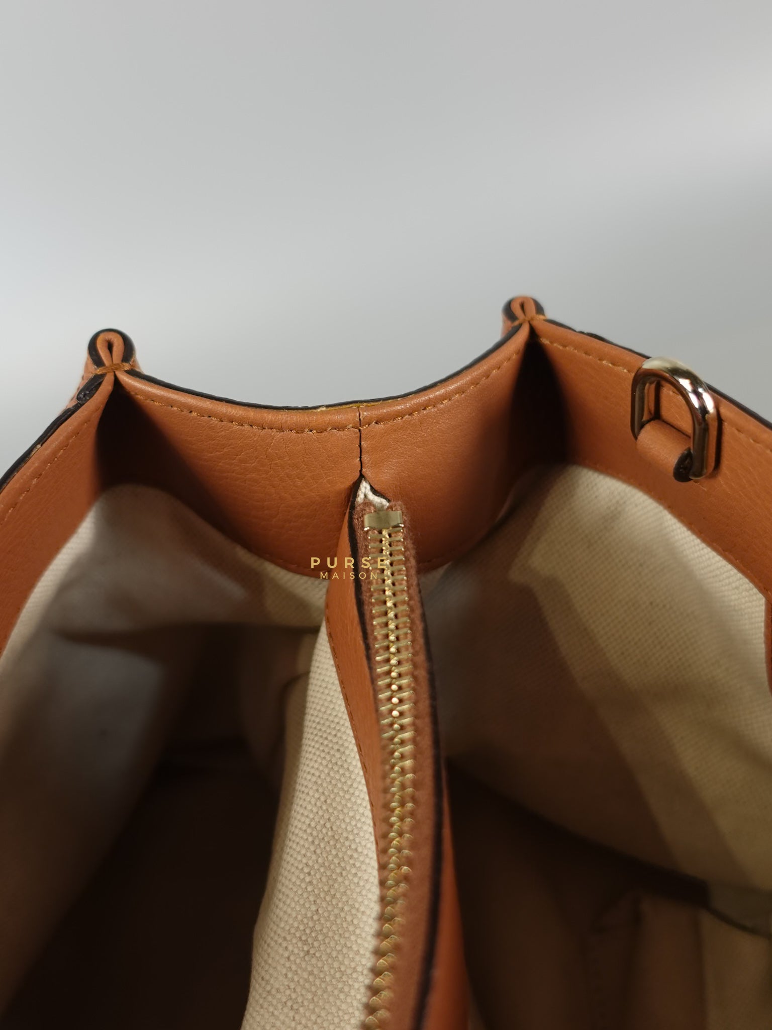Brown Leather Bamboo Top Handle Medium Tote Bag | Purse Maison Luxury Bags Shop