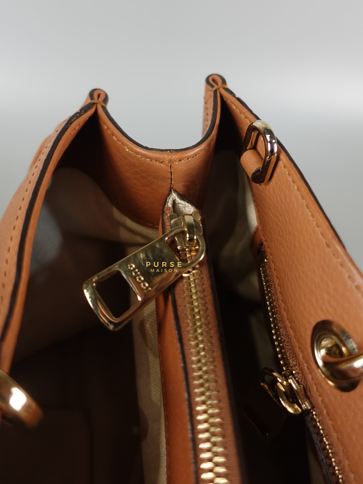 Brown Leather Bamboo Top Handle Medium Tote Bag | Purse Maison Luxury Bags Shop
