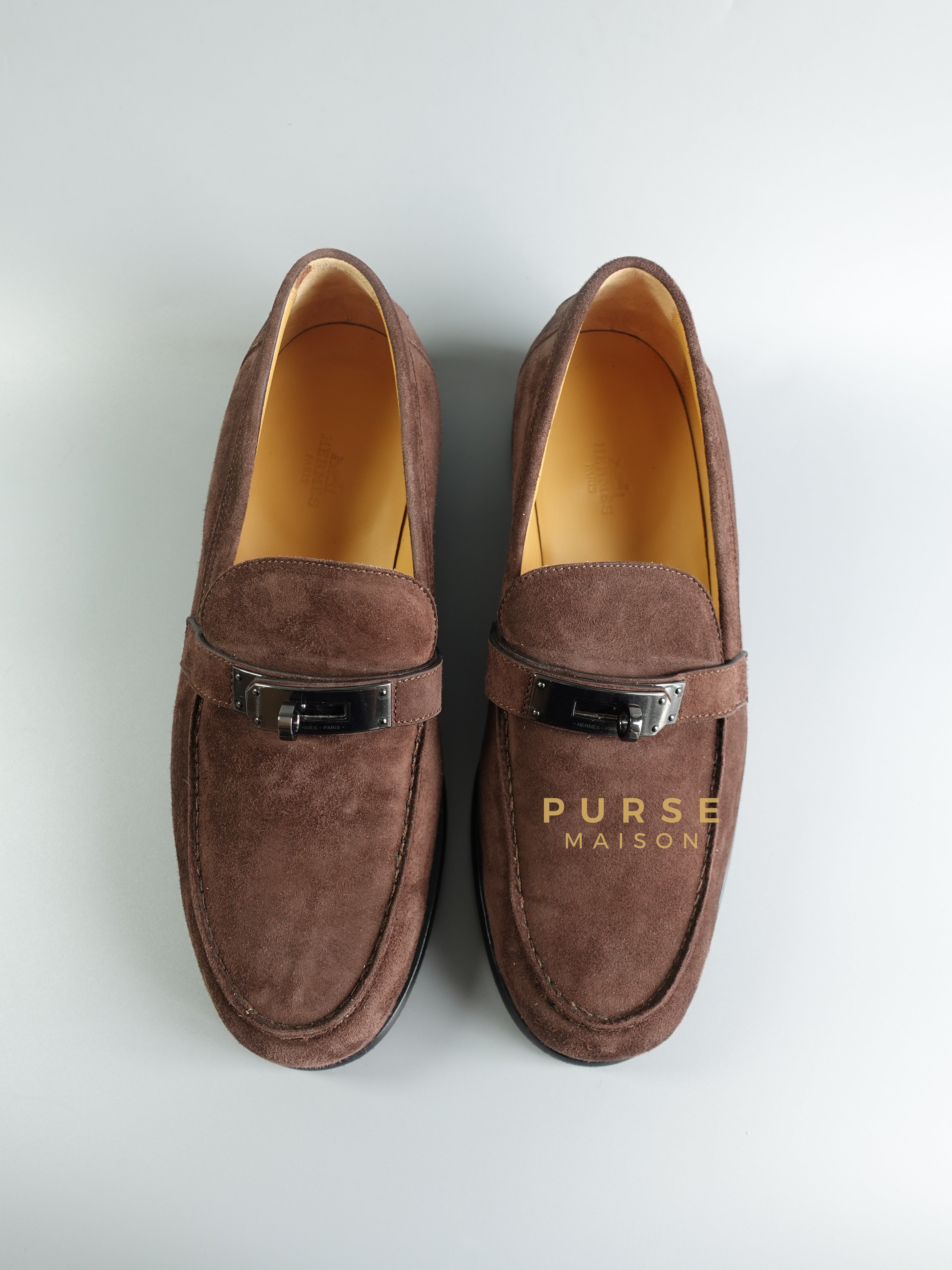 Brown Suede Loafers for Men Size 40 EU (26.5cm) | Purse Maison Luxury Bags Shop