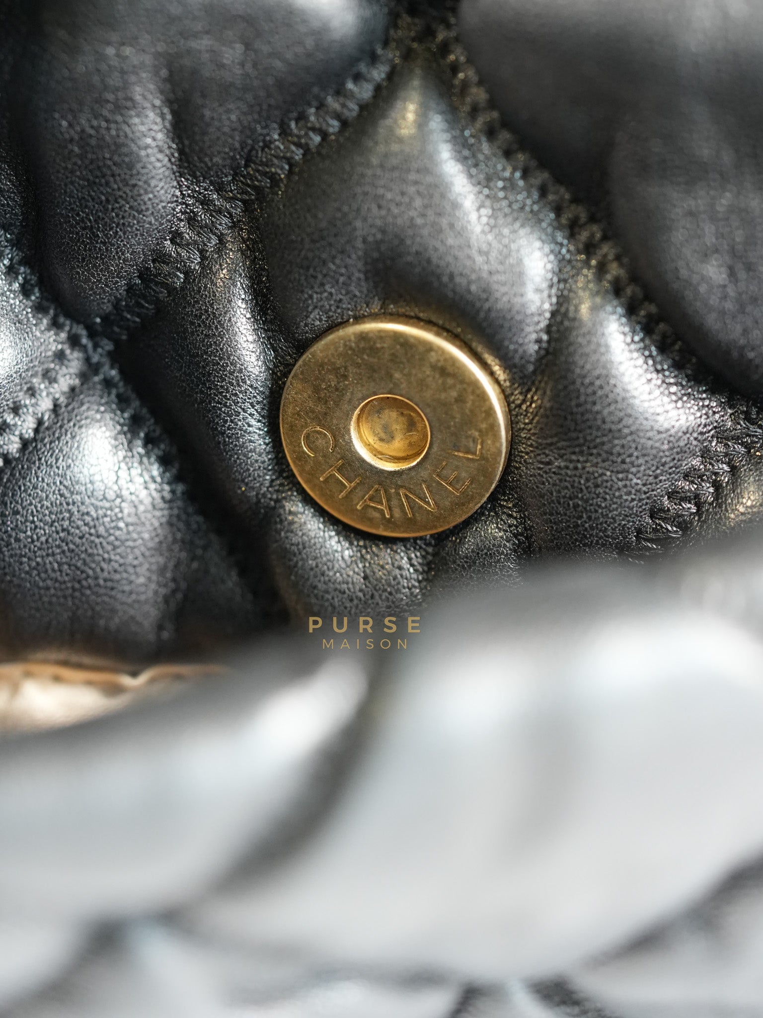 Bubble Hobo Flap Bag in Black Quilted Calfskin Leather Aged Gold Hardware (Series 12) | Purse Maison Luxury Bags Shop