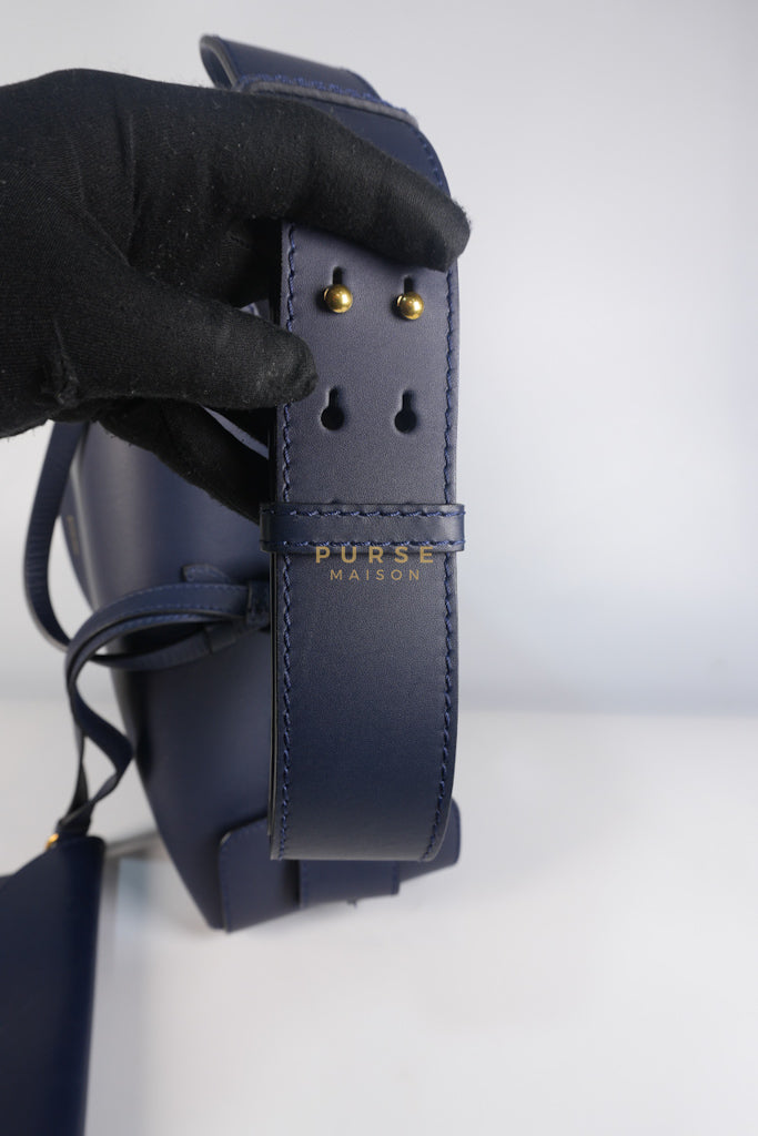 Bucket Bag Large in Navy Blue Leather | Purse Maison Luxury Bags Shop