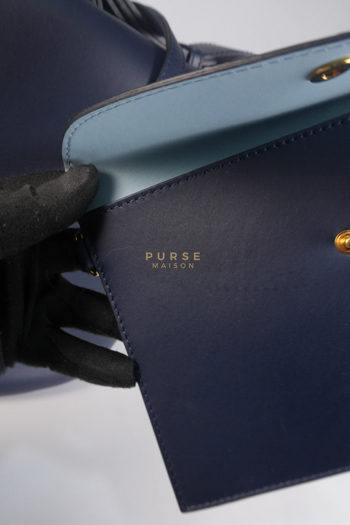 Bucket Bag Large in Navy Blue Leather | Purse Maison Luxury Bags Shop