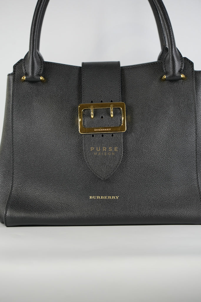 Buckle Tote Bag Medium In Black Grained Leather | Purse Maison Luxury Bags Shop