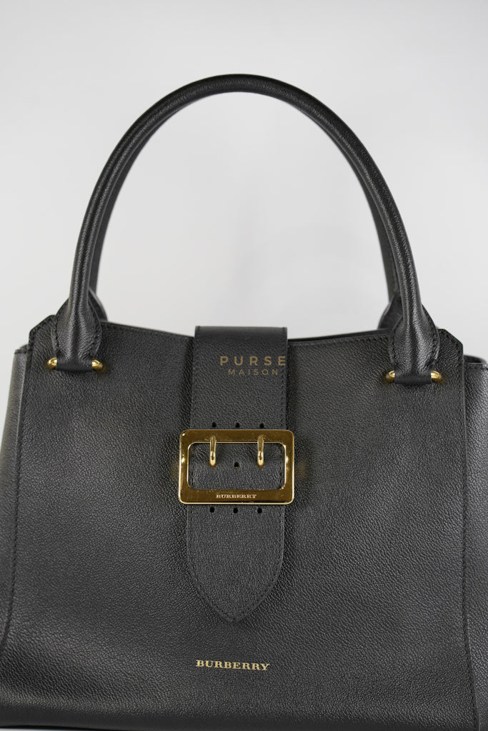 Buckle Tote Bag Medium In Black Grained Leather | Purse Maison Luxury Bags Shop