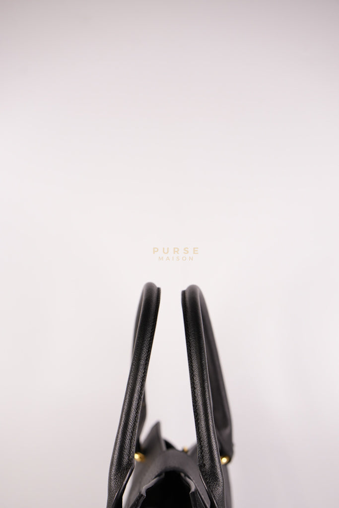 Buckle Tote Bag Medium In Black Grained Leather | Purse Maison Luxury Bags Shop