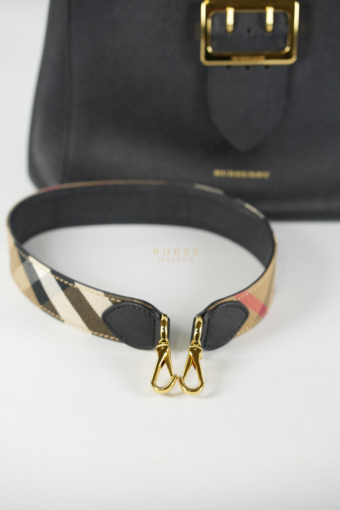Buckle Tote Bag Medium In Black Grained Leather | Purse Maison Luxury Bags Shop