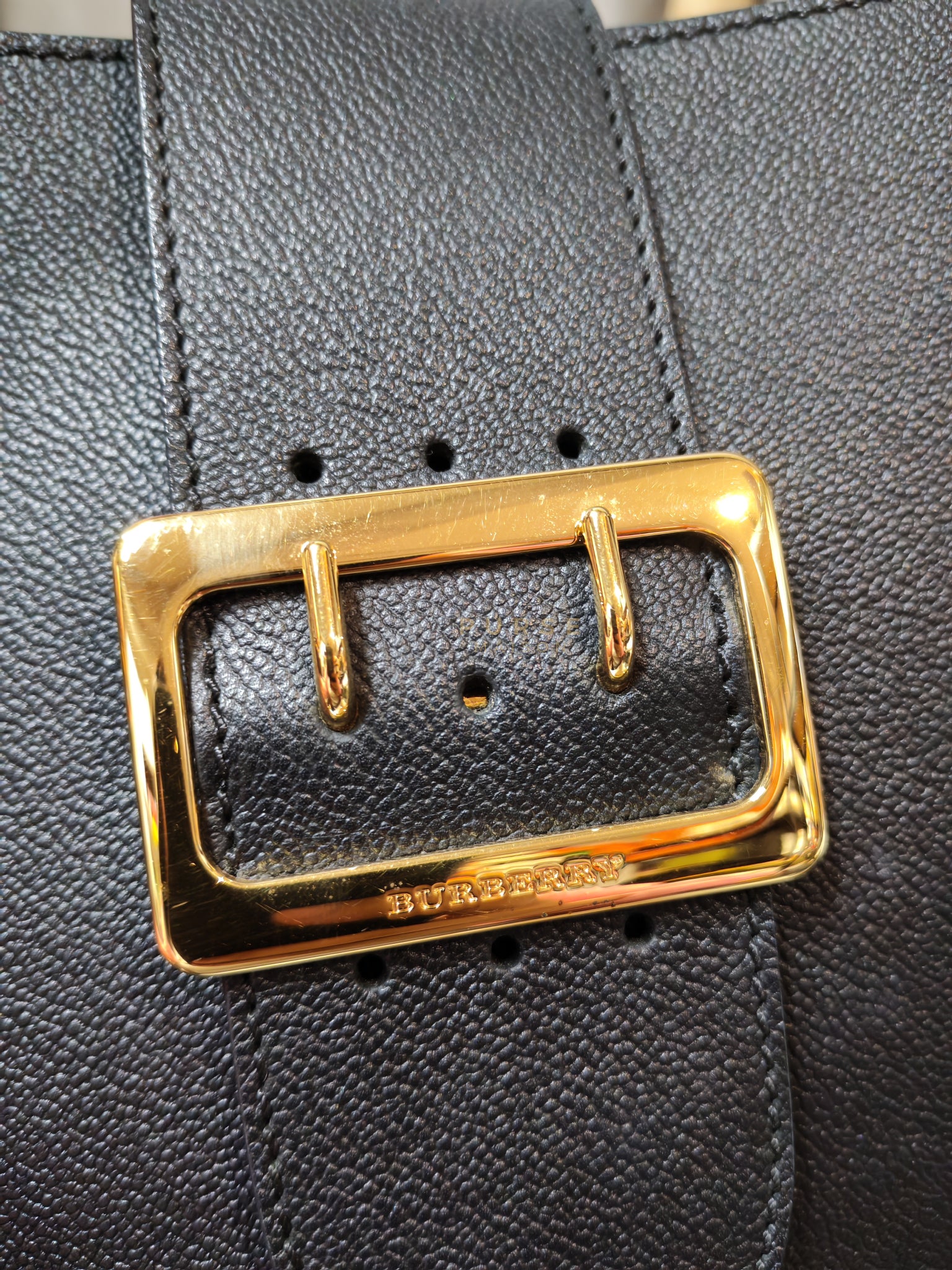 Buckle Tote Bag Medium In Black Grained Leather | Purse Maison Luxury Bags Shop