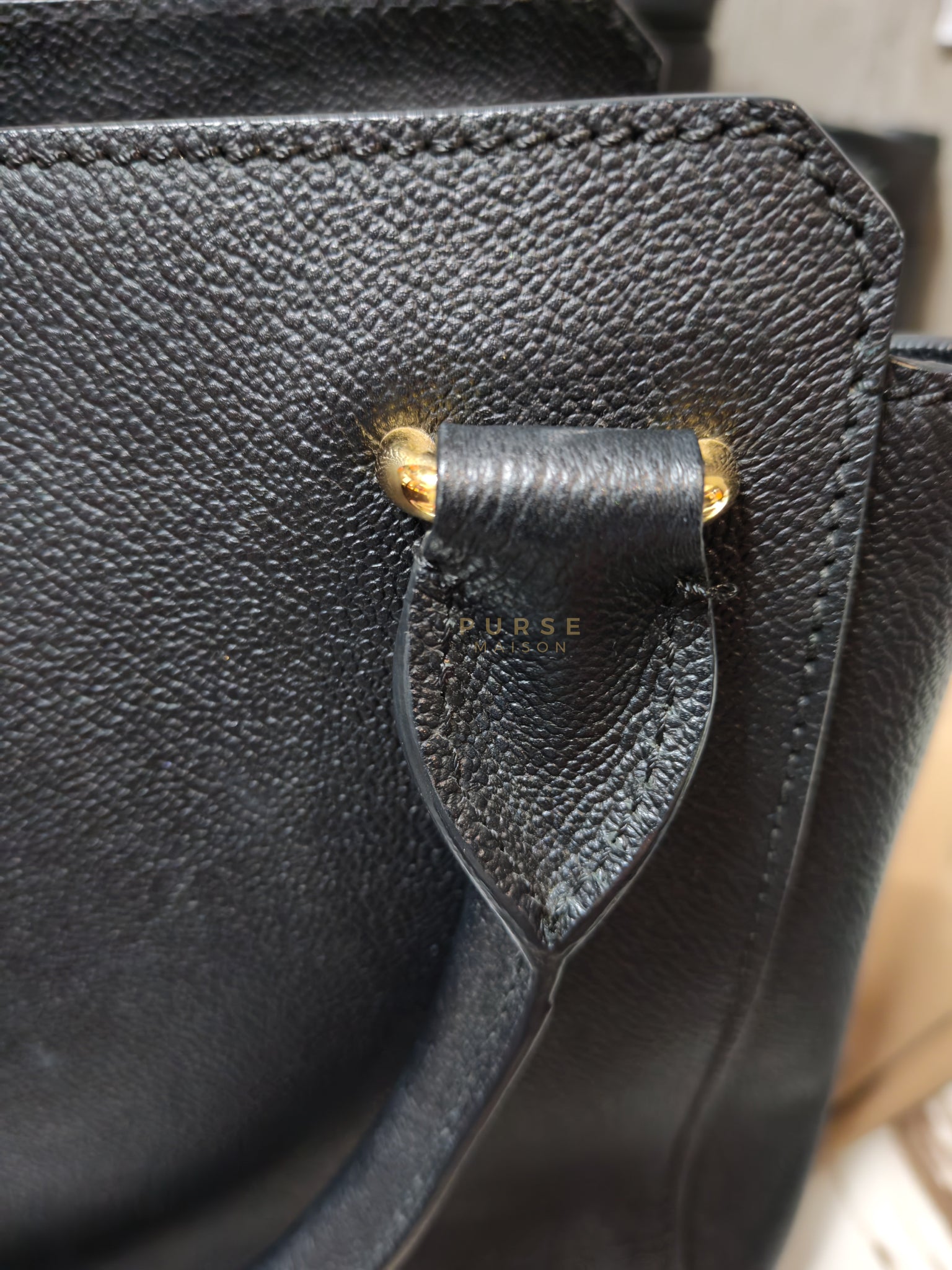 Buckle Tote Bag Medium In Black Grained Leather | Purse Maison Luxury Bags Shop