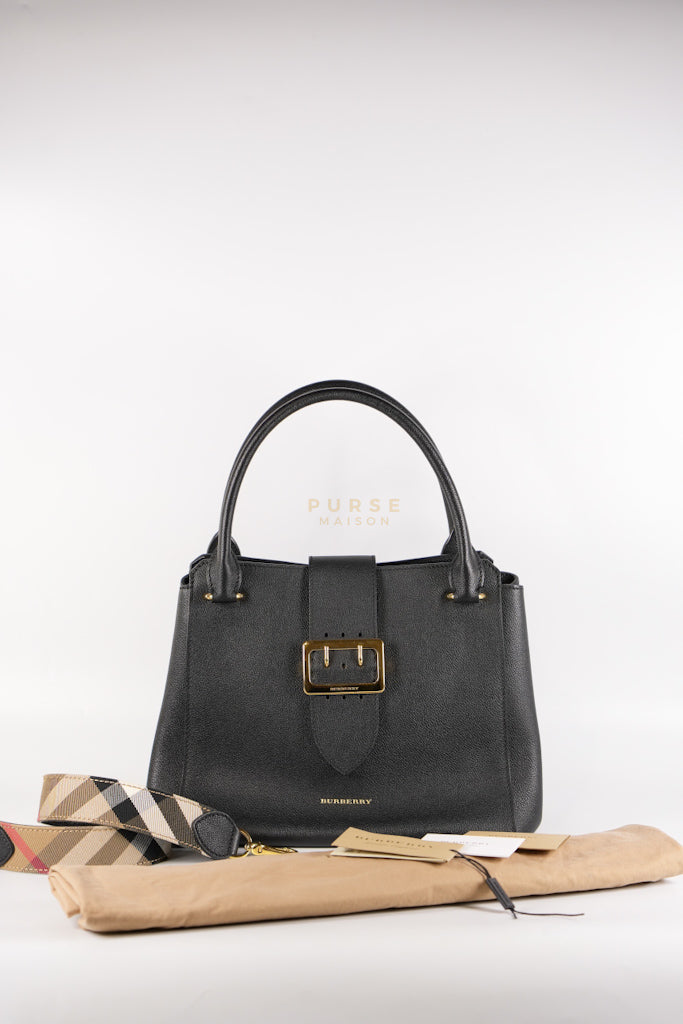 Buckle Tote Bag Medium In Black Grained Leather | Purse Maison Luxury Bags Shop