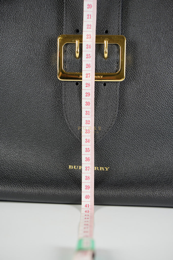 Buckle Tote Bag Medium In Black Grained Leather | Purse Maison Luxury Bags Shop