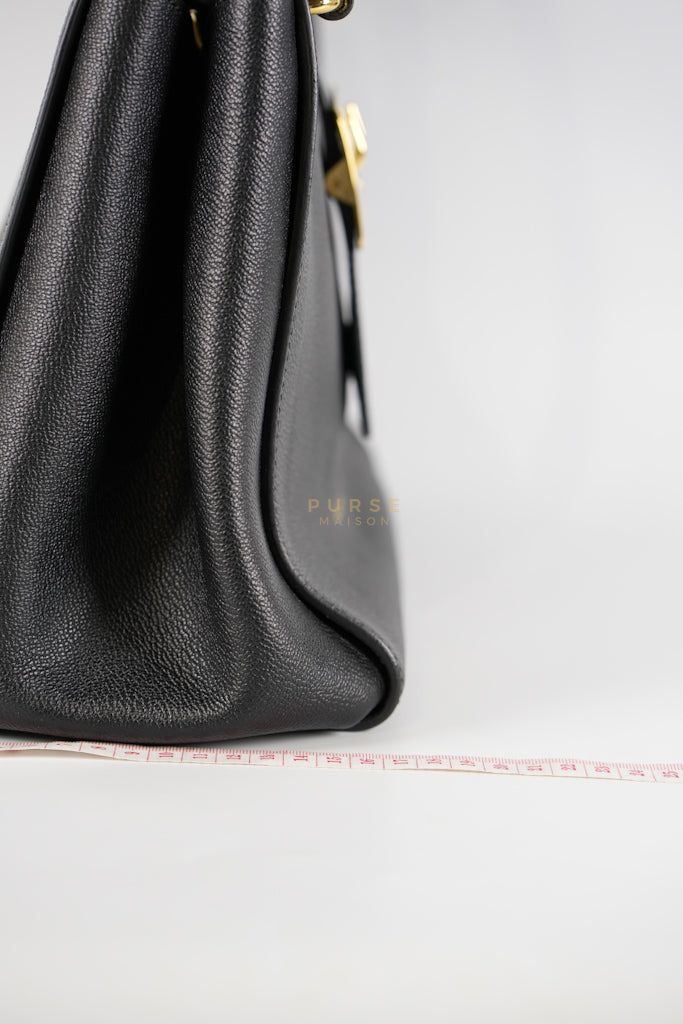 Buckle Tote Bag Medium In Black Grained Leather | Purse Maison Luxury Bags Shop
