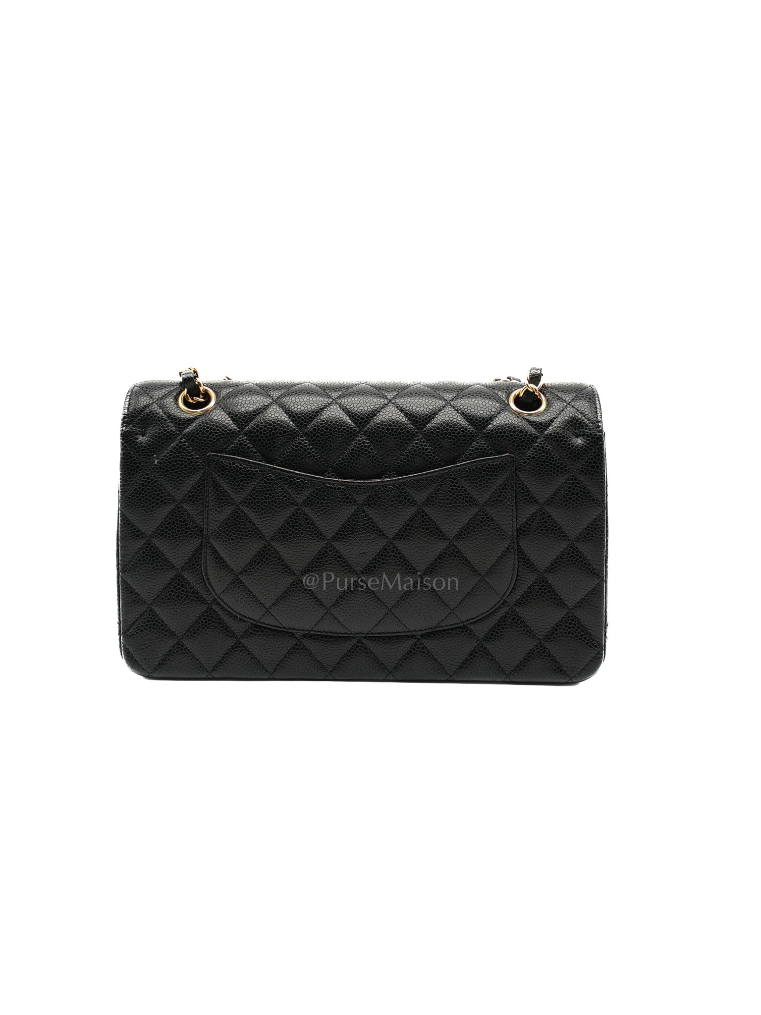 Chanel Classic Double Flap Medium in Black Caviar Leather Gold Hardware (Series 30)