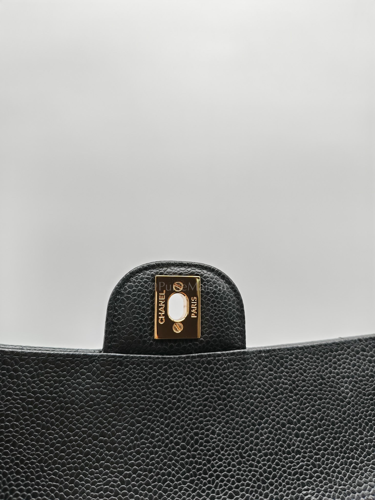 Chanel Classic Double Flap Medium in Black Caviar Leather Gold Hardware (Series 30)