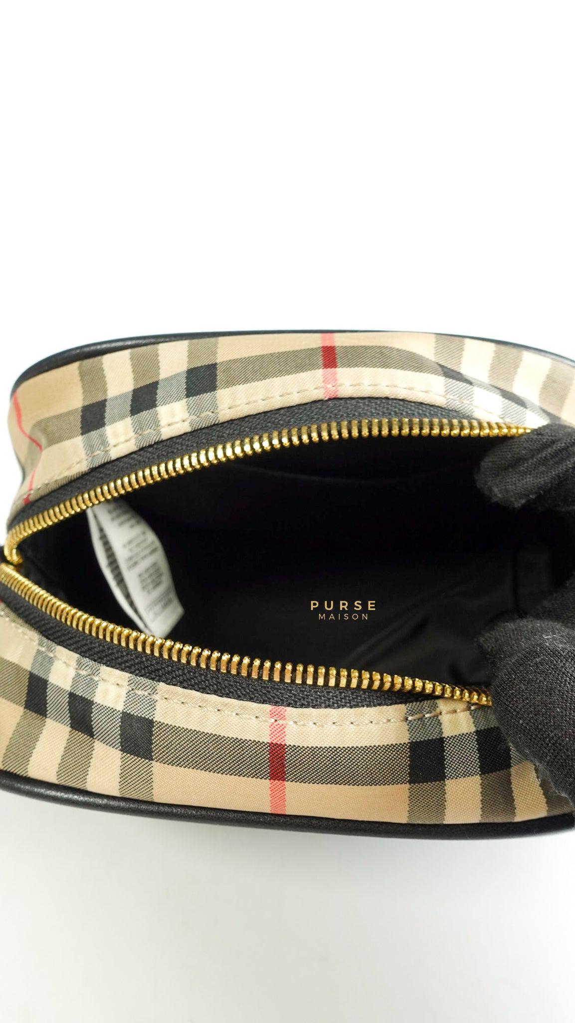 Burberry Half Cube in Vintage Check Canvas Crossbody Bag