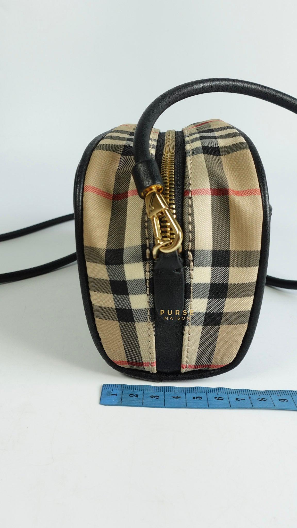 Burberry Half Cube in Vintage Check Canvas Crossbody Bag