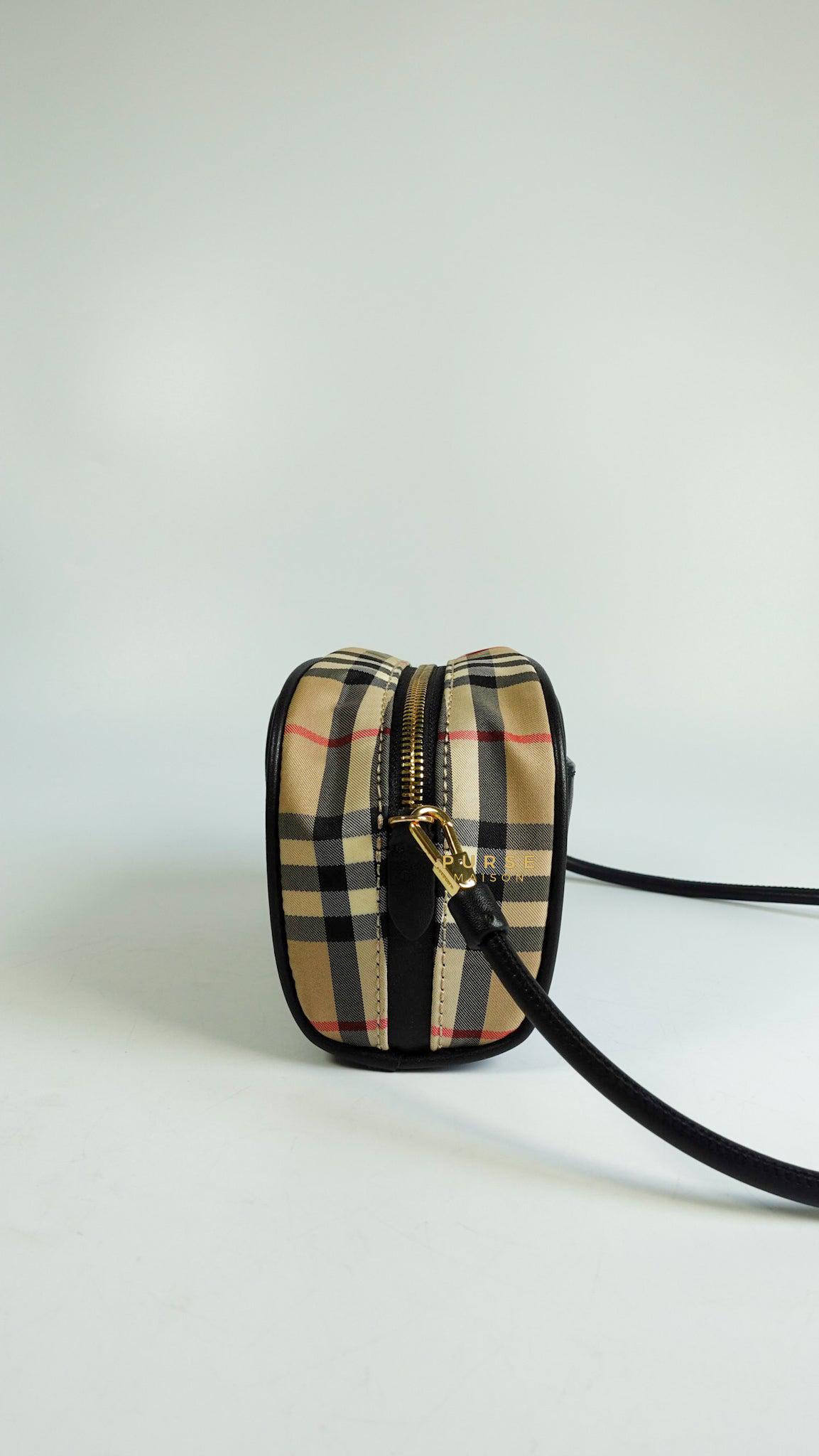 Burberry Half Cube in Vintage Check Canvas Crossbody Bag