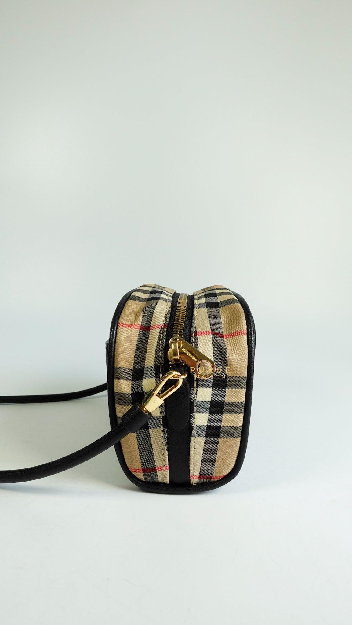 Burberry Half Cube in Vintage Check Canvas Crossbody Bag