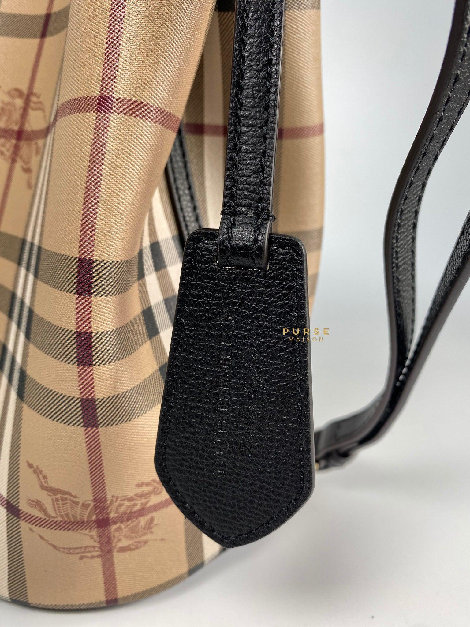 Burberry Haymarket Check Lorne Small Bucket Bag