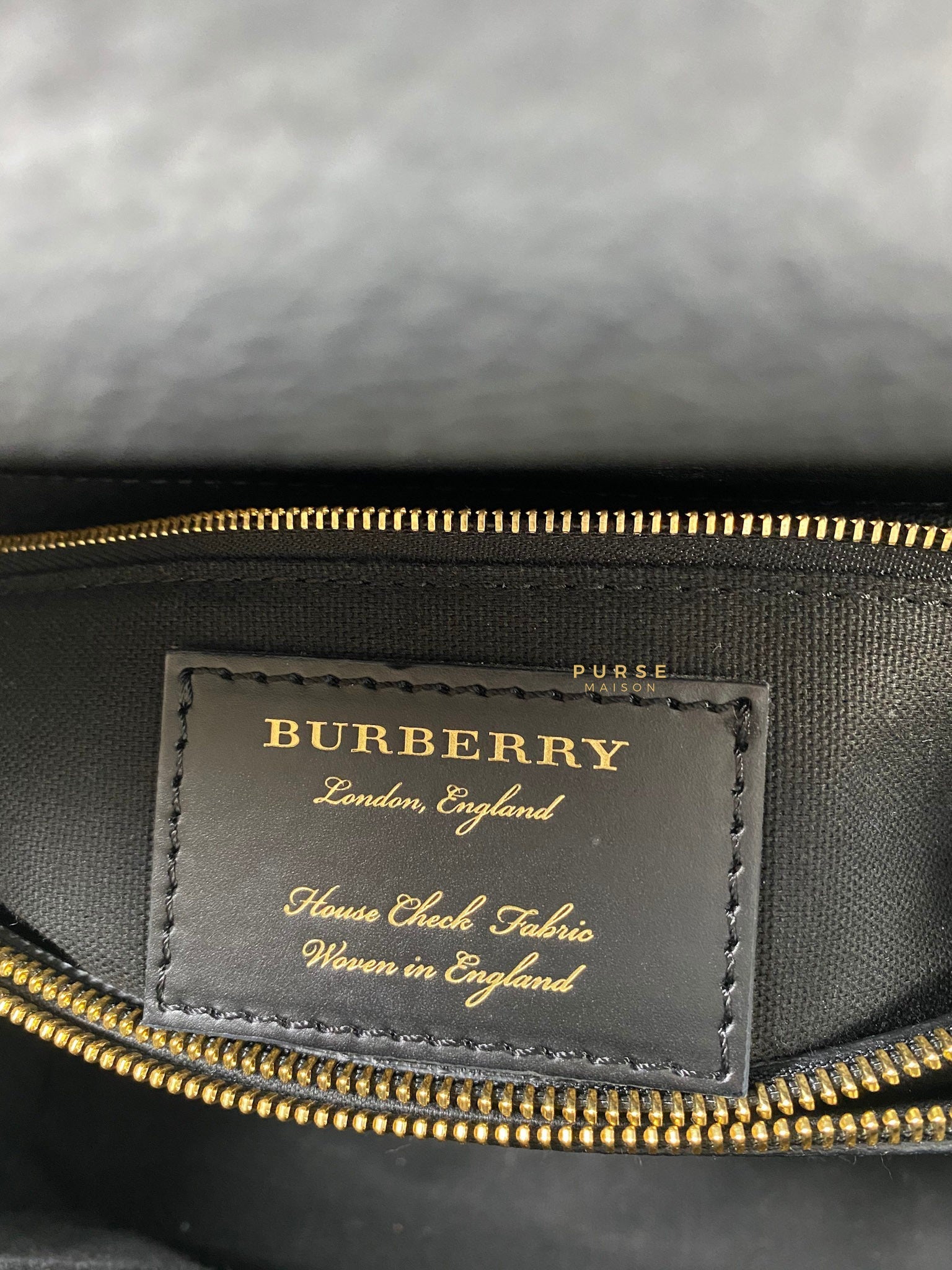 Burberry Medium Camberley House Check Handbag (Black)