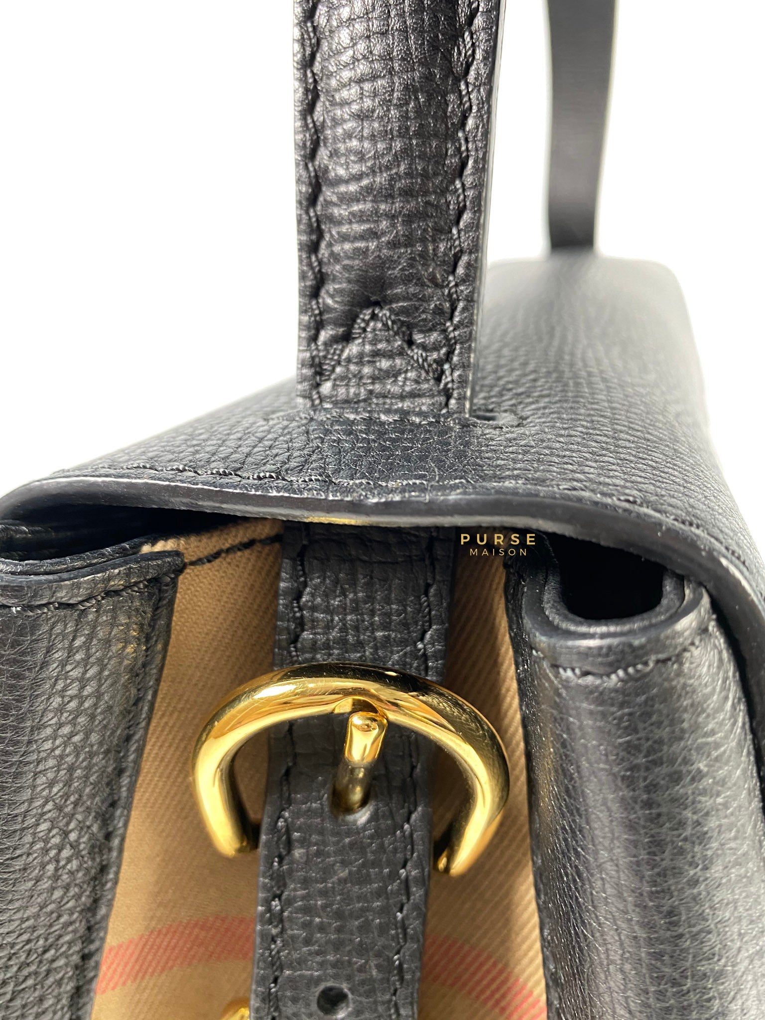 Burberry Medium Camberley House Check Handbag (Black)