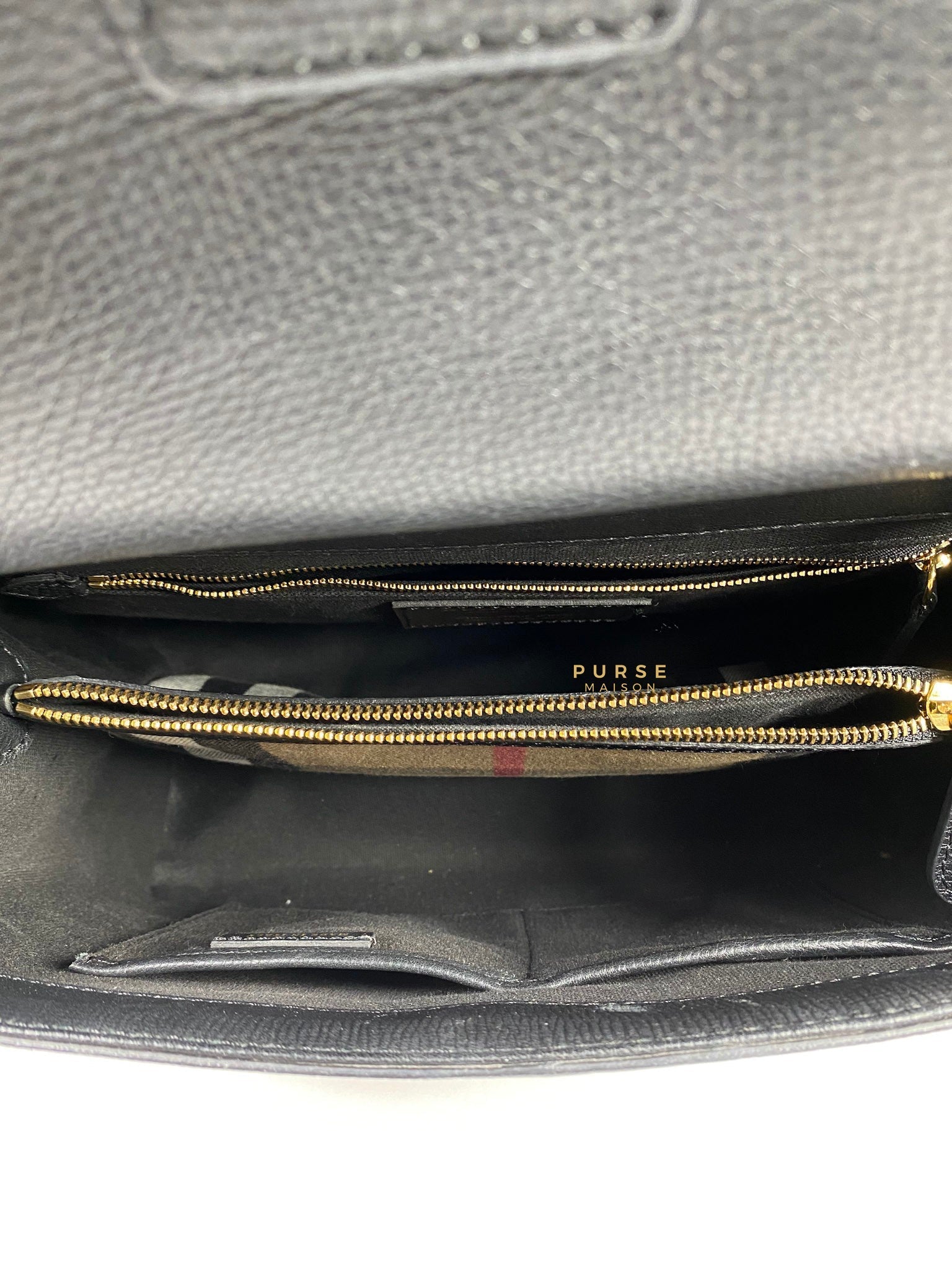 Burberry Medium Camberley House Check Handbag (Black)