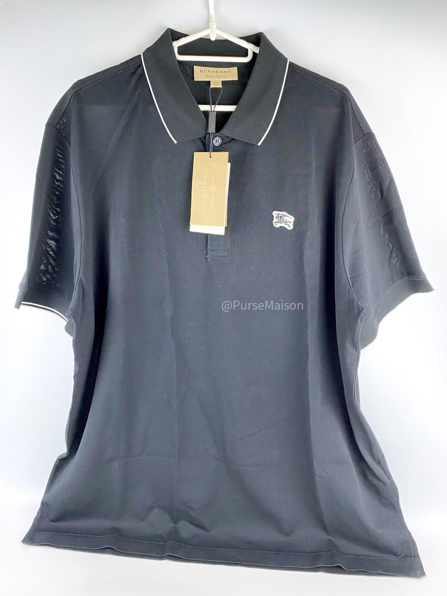 Burberry Polo Shirt (Black/White) Size 2XL