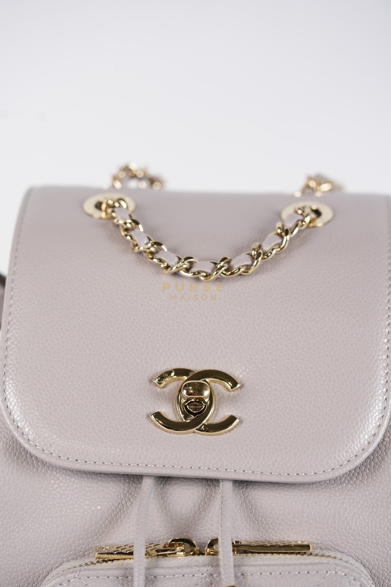 Business Affinity Backpack Gray Caviar Calfskin Leather (Microchip) | Purse Maison Luxury Bags Shop